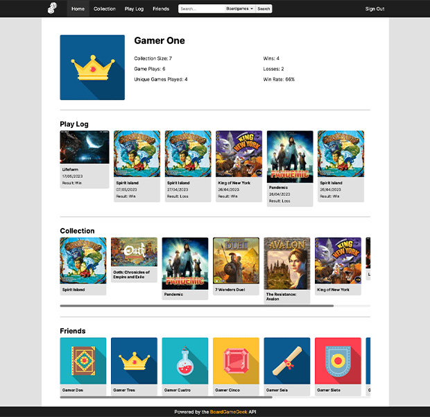 Screenshot of The Boardgame Companion.