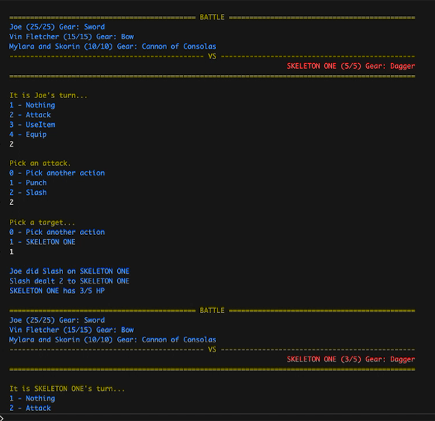 Image of the Command-Line Battle gameplay.